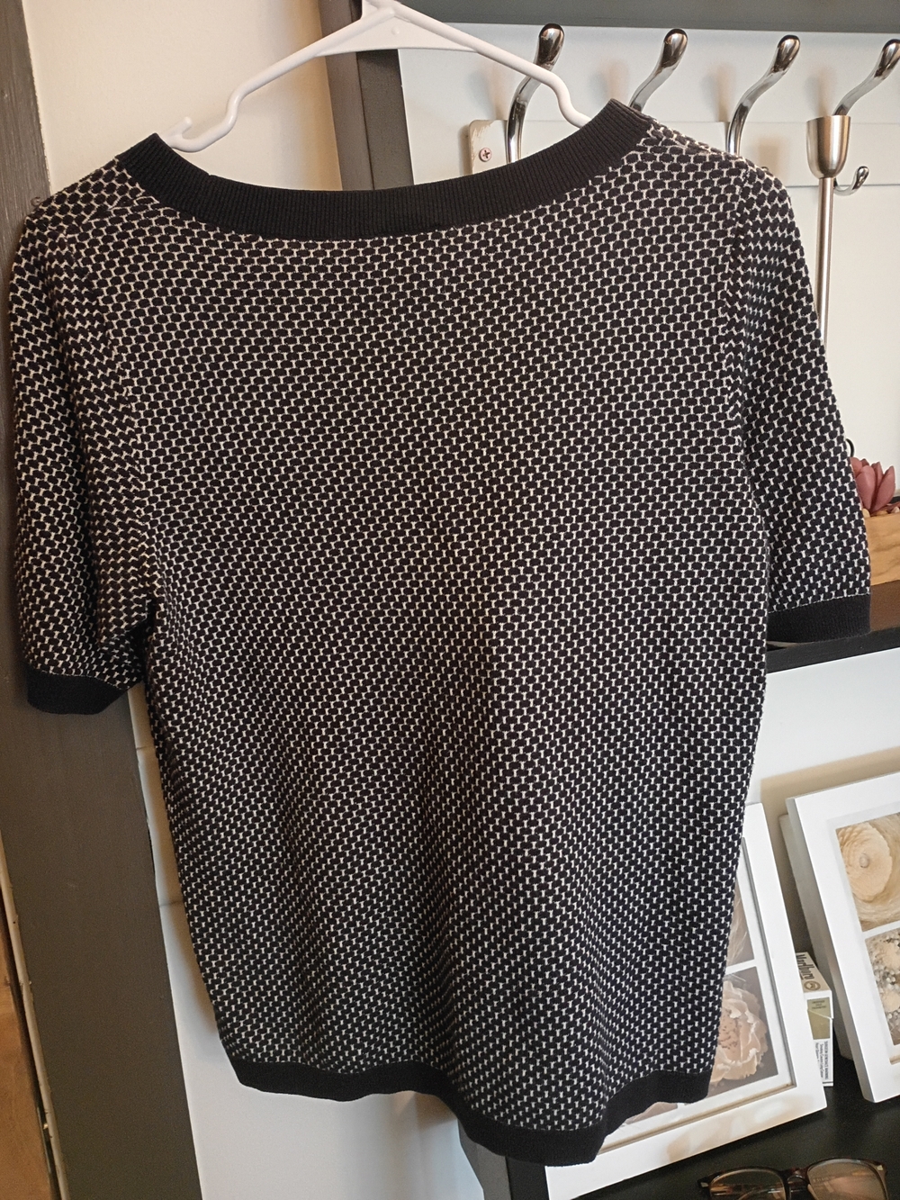 Talbots Dark Blue & White Short-Sleeve Top - Picture 2 of 3